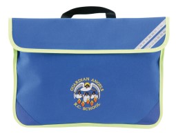 School book bag with emboidery logo and contrast hi viz trim