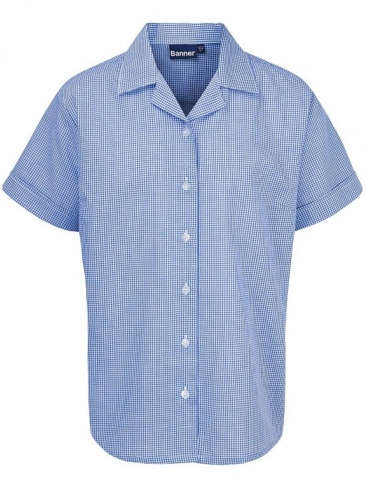 blue gingham school blouse