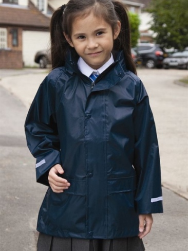 Girls School Uniform Lightweight Waterproof Windproof Rain Jacket Hoodies 