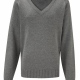 St Clare's Sixth Form Grey V-neck knitted sweater pullover