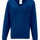 School uniform V-neck knitted jumper pullover cotton blend