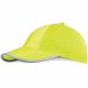 School senior high visibility baseball cap with reflective hi viz tape 