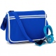 School retro styled messenger bag, adjustable webbing shoulder strap mesh pocket