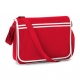 School retro styled messenger bag, adjustable webbing shoulder strap mesh pocket