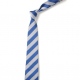 School or club tie, broad stripe, 100% polyester, royal and white