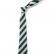 School or club tie, broad stripe, 100% polyester, green and white
