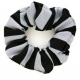 School or club scrunchie, broad stripe, 100% polyester, black and white
