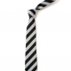 School or club tie, broad stripe, 100% polyester, black and white
