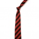 School or club tie, broad stripe, 100% polyester, black and red