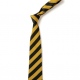 School or club tie, broad stripe, 100% polyester, black and gold