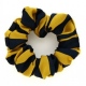 School or club scrunchie, broad stripe, 100% polyester, navy and gold