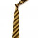 School or club tie, broad stripe, 100% polyester, brown and gold