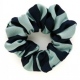 School or club scrunchie, broad stripe, 100% polyester, navy and sky