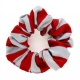 School or club scrunchie, broad stripe, 100% polyester, red and white