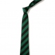 School or club tie, broad stripe, 100% polyester, black and emerald