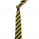 School or club tie, broad stripe, 100% polyester, green and gold