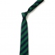 School or club tie, broad stripe, 100% polyester, navy and emerald