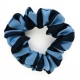 School or club scrunchie, broad stripe, 100% polyester, navy and saxe