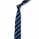 School or club tie, broad stripe, 100% polyester, black and royal