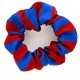 School or club scrunchie, broad stripe, 100% polyester, red and royal