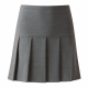 Girls school skirt, drop waisted with stitch down fan pleats and back zip
