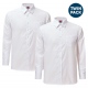 Boys school shirt with tie collar and long sleeves - White