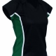 Sports Team V-Neck Fitted Shirt with Collar, Contrast Panels and Capped Sleeves