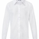 Girls slim fit school blouse with tie collar, long sleeves in White