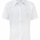 Girls slim fit school blouse with tie collar, short sleeves in White