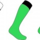 Team club football socks with contrast colour turnover tops
