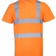 Hi vis polo shirt, work safety wear, fluorescent orange or yellow, reflective 