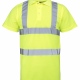 Hi vis polo shirt, work safety wear, fluorescent orange or yellow, reflective 