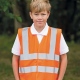 School wear hi vis vest for enhanced visibility safety worn over school uniform