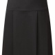 Girls junior school drop waist pleated skirt, eco poly / viscose, grey