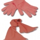 School gloves and scarf set, knitted acrylic in school colours, junior & senior