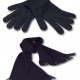 School gloves and scarf set, knitted acrylic in school colours, junior & senior