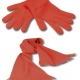 School gloves and scarf set, knitted acrylic in school colours, junior & senior