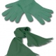 School gloves and scarf set, knitted acrylic in school colours, junior & senior