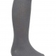 Ribbed long school knee socks in acrylic mix available in brown grey navy black