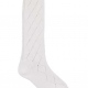 Pattern long school knee length socks in pelerine cotton available in white