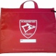 Oldswinford CofE Primary School A4 Zipped Book Bag Red with Logo Print