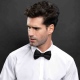 Stylish bow tie satin weave polyester with hook and bar fastening
