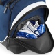 School sports or swim wear holdall bag, internal shoe tunnel / wet pocket, internal mesh pockets, bottle pocket shoulder strap