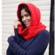 School wear snood scarf, warm acrylic versatile scarf and hood, unisex style