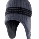 Peru knitted hat with contrasting stripes long ear protectors microfleece inner