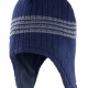Peru knitted hat with contrasting stripes long ear protectors microfleece inner