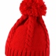 Cable knit winter beanie hat with pom pom gives ear protection from the cold