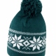 School knitted Fair Isles hat, traditional pattern, ear protection, pompom
