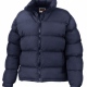 Down feel jacket, polyester insulation, water repellant, micro peach outer