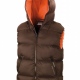 Down feel gilet bodywarmer, water repellant, windproof and insulating with hood 
